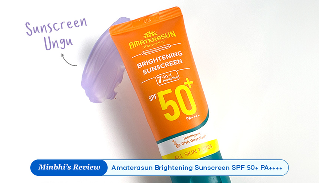 Review Amaterasun Brightening Sunscreen SPF 50+ PA++++: Sunscreen Ungu Dengan 4x Brightening Agent