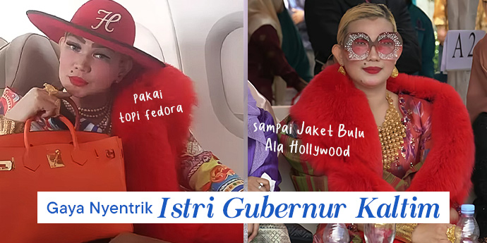 Gaya Nyentrik Istri Gubernur Kaltim, Topi Fedora sampai Jaket Bulu Ala Hollywood!