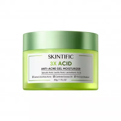 SKINTIFIC 3X Acid Anti-Acne Gel Moisturizer-30gr