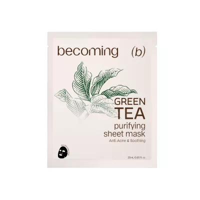 BECOMING Becoming Green Tea Purifying Sheet Mask（1 Pcs)
