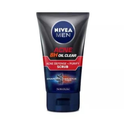 NIVEA [CLEARANCE SALE] - MEN Acne 8H Oil Clear Acne Defense + Purify Scrub 100ml