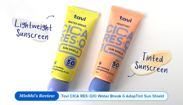Review 2 Sunscreen Tavi: Water Break & Adaptint Sun Shield dengan SPF 50 PA++++